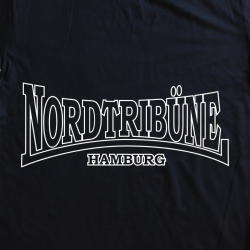 T-Shirt B 'Nordtribüne HH outline weiss', schwarz
